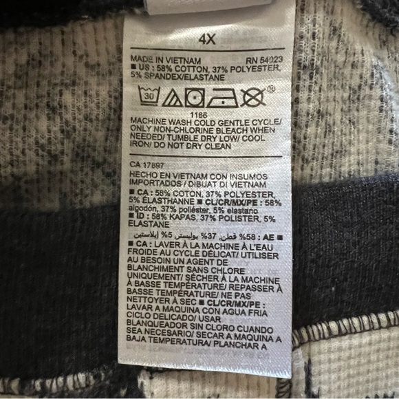 Old Navy Thermal Knit Pajama Leggings Gray Bear Fair Isle size 4X - Picture 4 of 7